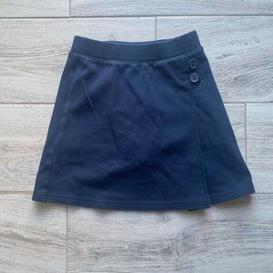 Girls Navy Blue Skirt With Hidden Shorts, 7/8